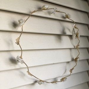 White Flowers & Gold Butterfly Headpiece | Icing